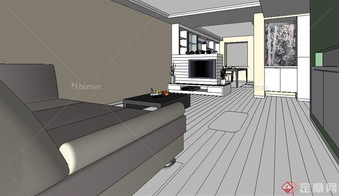 某现代风格住宅室内装饰设计方案su模型54[原创] - sketchup模型库 -