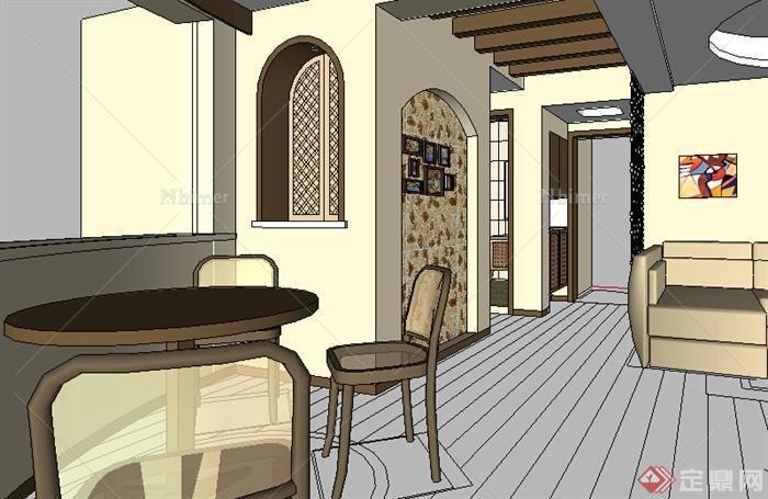 某现代住宅室内装饰设计方案su模型22[原创] - sketchup模型库 - 毕马